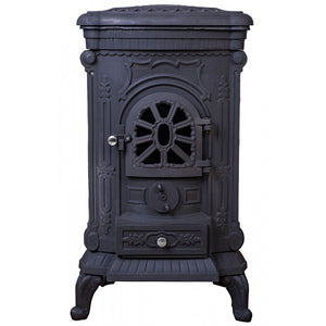 Буржуйка чугунна подвійна стінка 9 кВт чорний / плита для готування