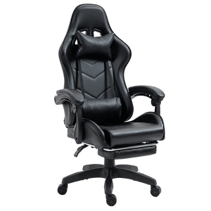 GAMING CUBE GT Крісло геймерське чорне з підставкою для ніг