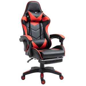 GAMING CUBE GT Крісло геймерське чорно-червоне з підставкою для ніг