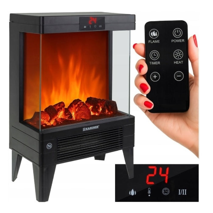 KAMINER™ Електрокамін обігрівач 2000 Вт / Ефект пламеню