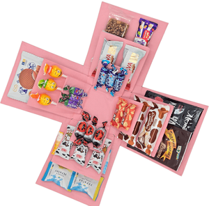 Подарунковий набір солодощів CandyUA Подарунок рожевий 31 цукерка