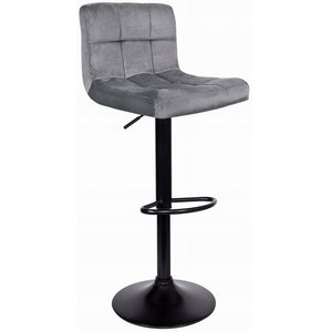 Барный регулируемый стул Хокер • Hoker Velur • серый
