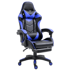 GAMING CUBE GT Крісло геймерське чорно-синє з підставкою для ніг