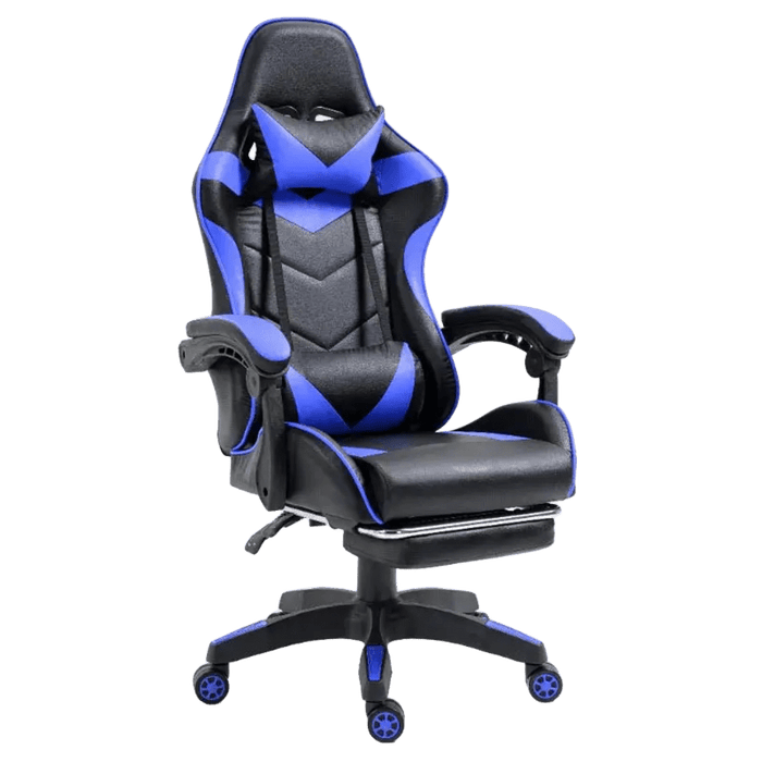 GAMING CUBE GT Крісло геймерське чорно-синє з підставкою для ніг