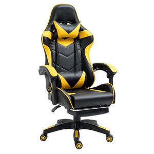 GAMING CUBE GT Крісло геймерське чорно-жовте з підставкою для ніг
