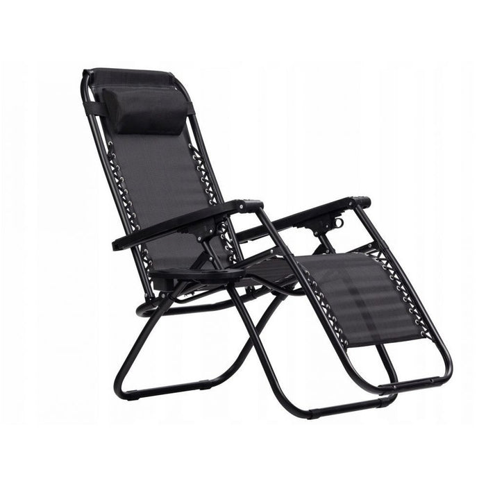 САДОВОЕ КРЕСЛО-ШЕЗЛОНГ FUN FIT • ZERO GRAVITY • 178 СМ ЧЕРНЫЙ