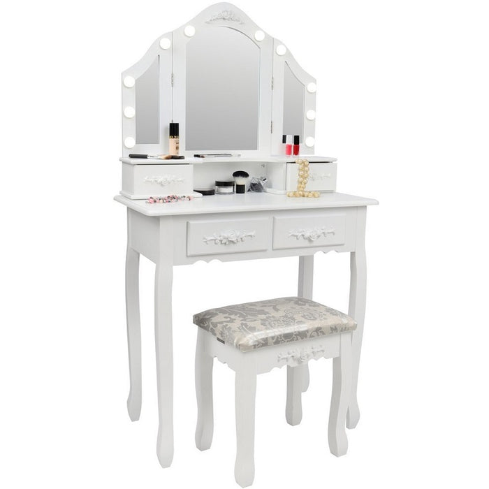 Туалетный столик с зеркалом FUN FIT LED DTW2 белый