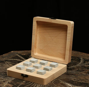 Подарунковий набір камені для віскі Royal Stones 9 каменів + щипці + мішечок