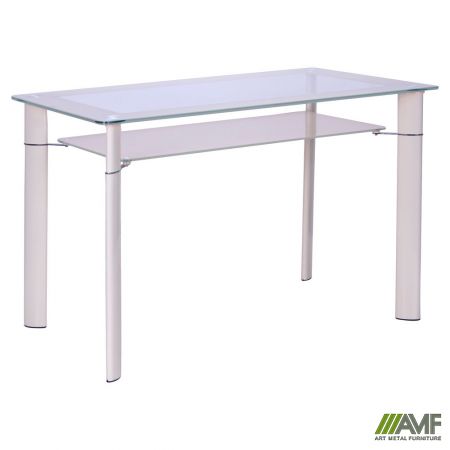 Стол Одри B312 1200*700*750 База сливочный/Стекло сливочный