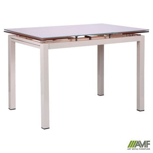 Стол Афины 1700(1100)*740*770 База сливочный/Стекло сливочный - mebelpartner