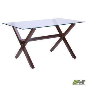 Стол обеденный Vesca Каркас орех/стекло прозрачное - mebelpartner