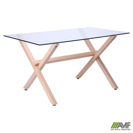 Стол обеденный Vesca Каркас бук/стекло прозрачное