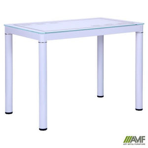 Стол Майорка 1000*600*740 База белый/Стекло белый с узором - mebelpartner