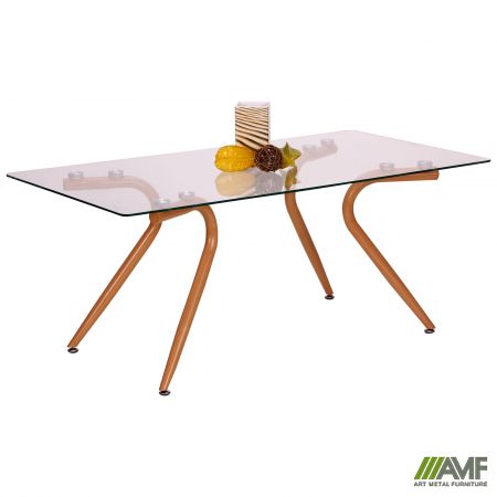 Стол журнальный Willow каркас бук/стекло прозрачное