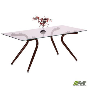 Стол журнальный Willow каркас орех/стекло прозрачное - mebelpartner