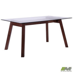 Стол обеденный Брайтон 1500*900*750 орех светлый /cтекло прозрачное - mebelpartner