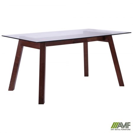 Стол обеденный Брайтон 1500*900*750 орех светлый /cтекло прозрачное