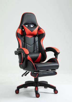 Геймерское кресло с подставкой Vecotti GT 2022 черно-красный