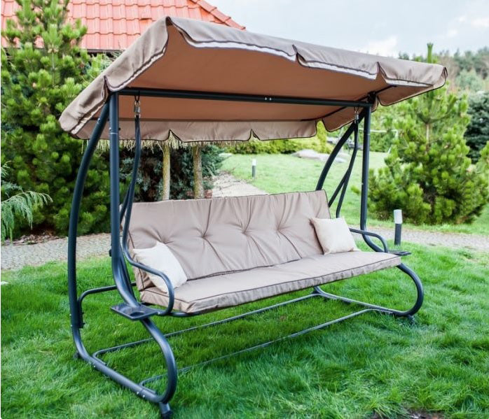 Садовые качели LUX OPTIMAL • 4х местная • бежевый