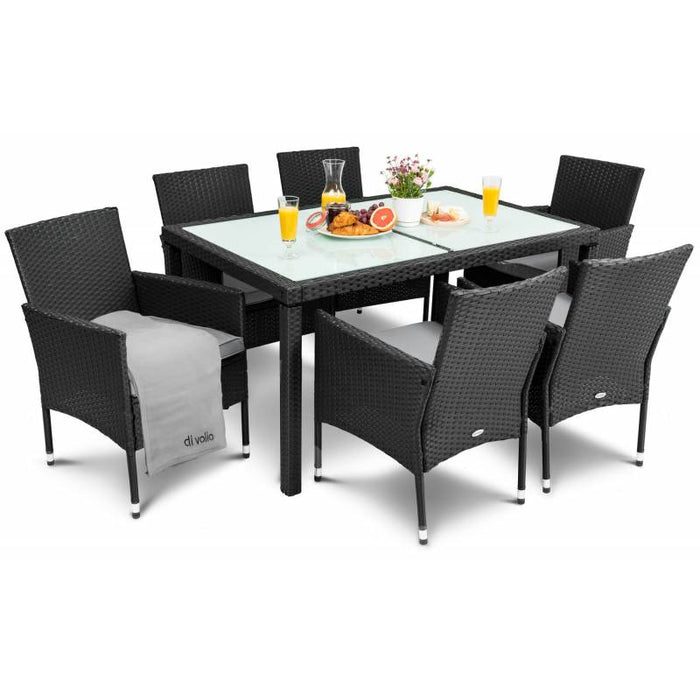 Садовая мебель комплект • di Valio 6+1 • черный