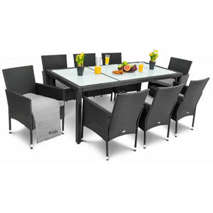 Садовая мебель комплект • di Valio 8+1 • черный - mebelpartner
