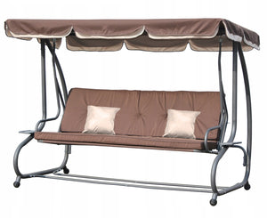 Садовые качели LUX OPTIMAL • 4х местная • коричневый - mebelpartner