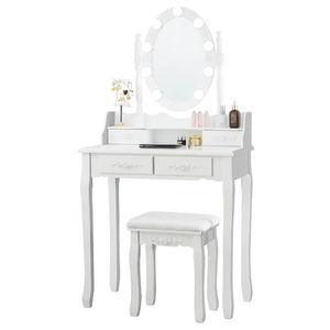 Туалетный столик с зеркалом • Glamour Led • белый