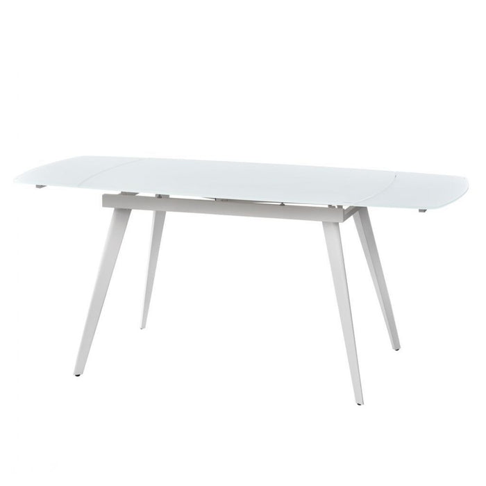LARGO MATT WHITE СТОЛ РАСКЛАДНОЙ СТЕКЛЯННЫЙ 120-180 СМ