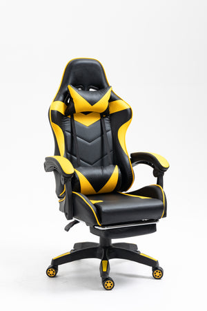 Геймерское кресло с подставкой Vecotti GT 2022 черно-желтый