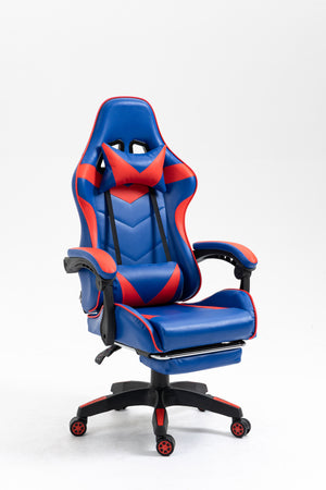 Геймерское кресло с подставкой Vecotti GT 2022 сине-красный