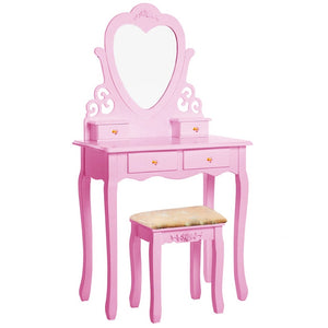 Туалетный столик с зеркалом • Glamour SH-06W • розовый - mebelpartner