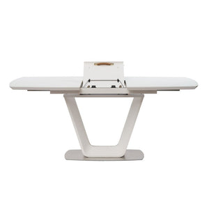 GLOUCESTER СТОЛ РАСКЛАДНОЙ СТЕКЛО + МДФ 140-180 СМ БЕЛЫЙ - mebelpartner