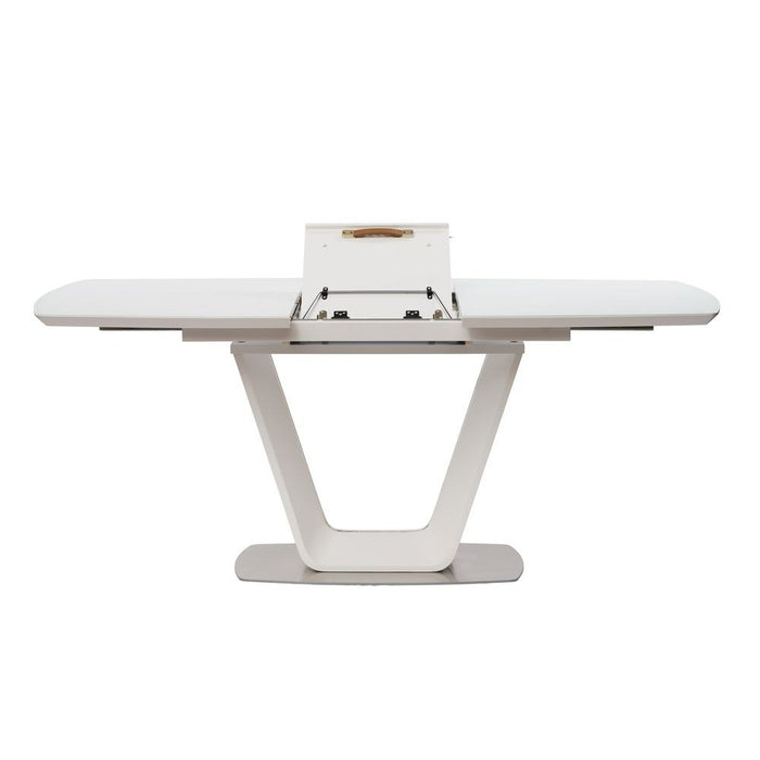 GLOUCESTER СТОЛ РАСКЛАДНОЙ СТЕКЛО + МДФ 140-180 СМ БЕЛЫЙ