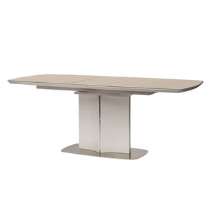 ALBURY СТОЛ РАСКЛАДНОЙ СТЕКЛО + МДФ 160-200 СМ БЕЖЕВЫЙ - mebelpartner