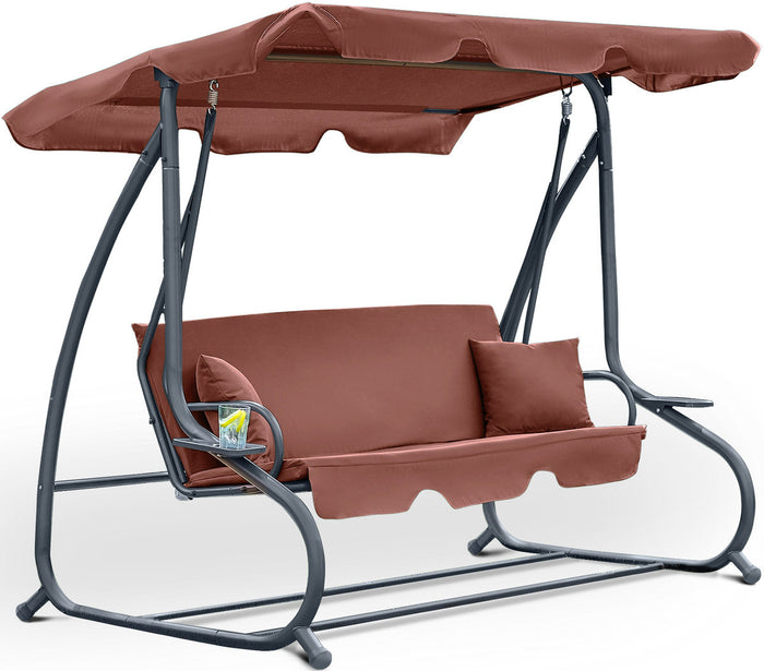 Садовые качели Garden • 3х местная • коричневый