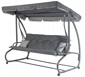 Садовые качели LUX OPTIMAL • 4х местная • серый - mebelpartner