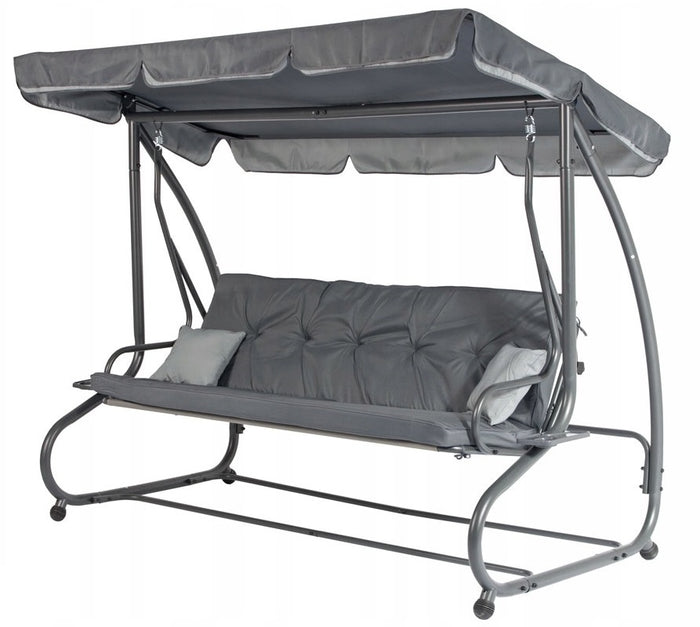 Садовые качели LUX OPTIMAL • 4х местная • серый