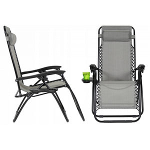 Кресло Шезлонг ZERO GRAVITY 178 см светло-серый