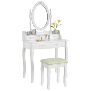 Туалетный столик с зеркалом • Glamour SH-01W • белый - mebelpartner
