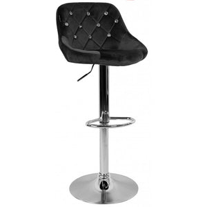 Барный регулируемый стул со стразами • Hoker Sit B-074 Velur • серый